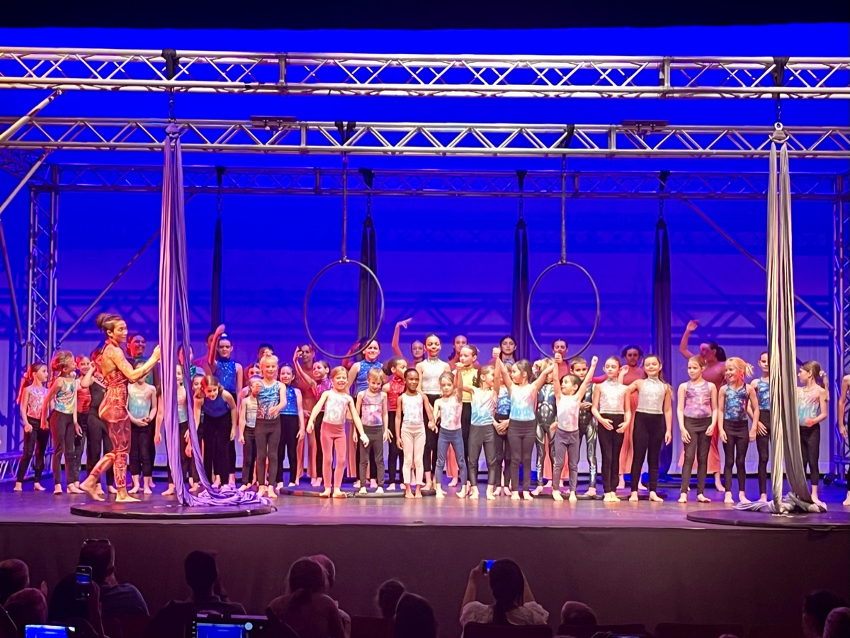 Ruby's show on a lit stage